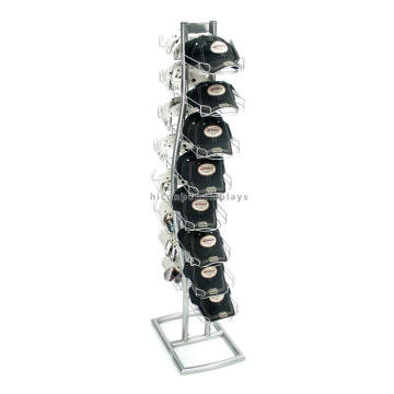 Metallic Detachable Free Standing 2-Way Display Fixture Custom Retail Wire Baseball Hat Display